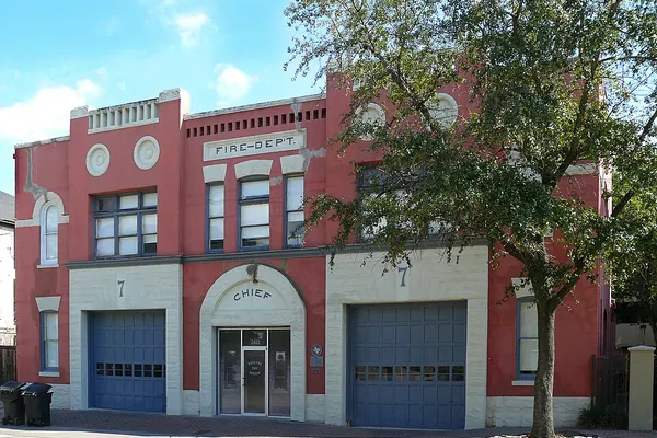 The old red-brick fire station that houses the Houston Fire Museum