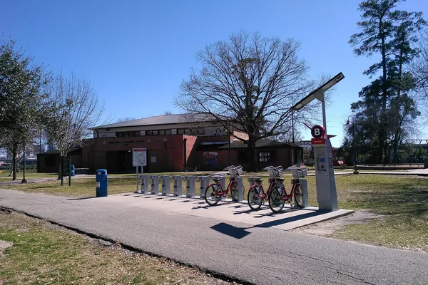 Stude Park in the Heights, the start of the White Oak Bayou greenway walk